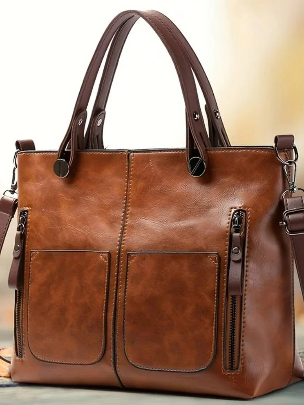 Unisex Commuter Bag Vintage Style Crossbody Bag Versatile Casual Shoulder Tote